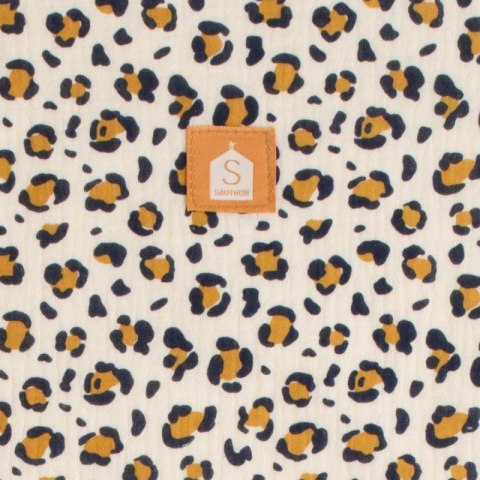 Stylowa torba muślinowa pikowana Leopard Sauthon