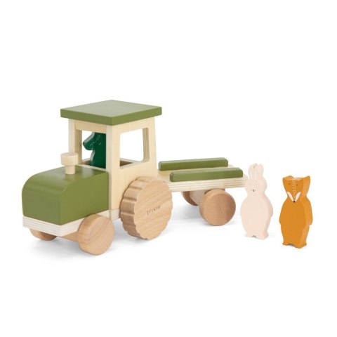 Drewniany traktor z przyczepą Trixie Baby