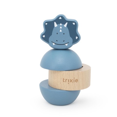 Drewniana układanka z grzechotką Triceratops Trixie Baby