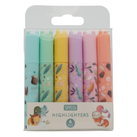 Mini zakreślacze pastelowe 6 szt. SASSI Mix
