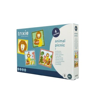 Puzzle Kształtów - Piknik ze Zwierzątkami, 4w1 Trixie Baby