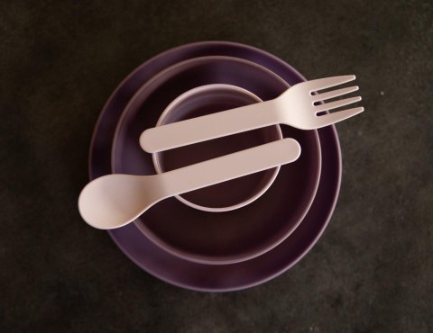 B-Zestaw naczyń 5 elem. BIOplastik CPLA purplepink