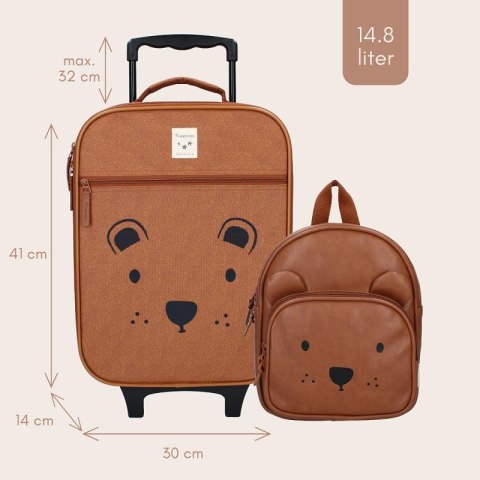 Walizka dla dzieci KIDZROOM Big Teddy Bear brown