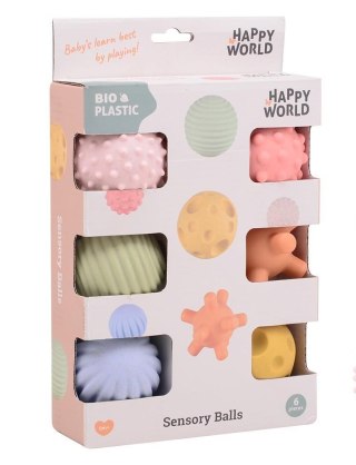 Kulki sensoryczne BIOplastik 6 szt Happy World 0m+