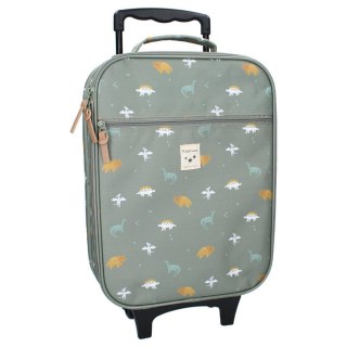 Walizka dla dzieci KIDZROOM Small Dino Green