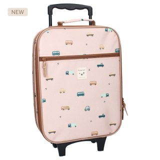 Walizka dla dzieci KIDZROOM Sweet Cars brown