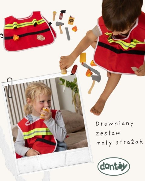 Drewniany zestaw MAŁY STRAŻAK dla dzieci DANTOY