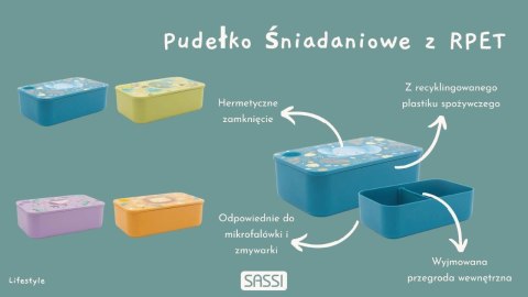 Plastikowy lunchbox pojemnik z rPET Dinozaur SASSI