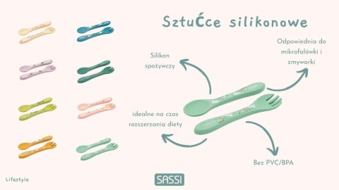 Sztućce silikonowe dla dzieci Ośmiornica SASSI
